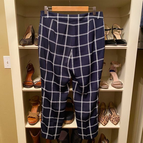 J Crew 8P Navy White 365 Crepe Pants LIKE NEW! - Picture 4 of 6